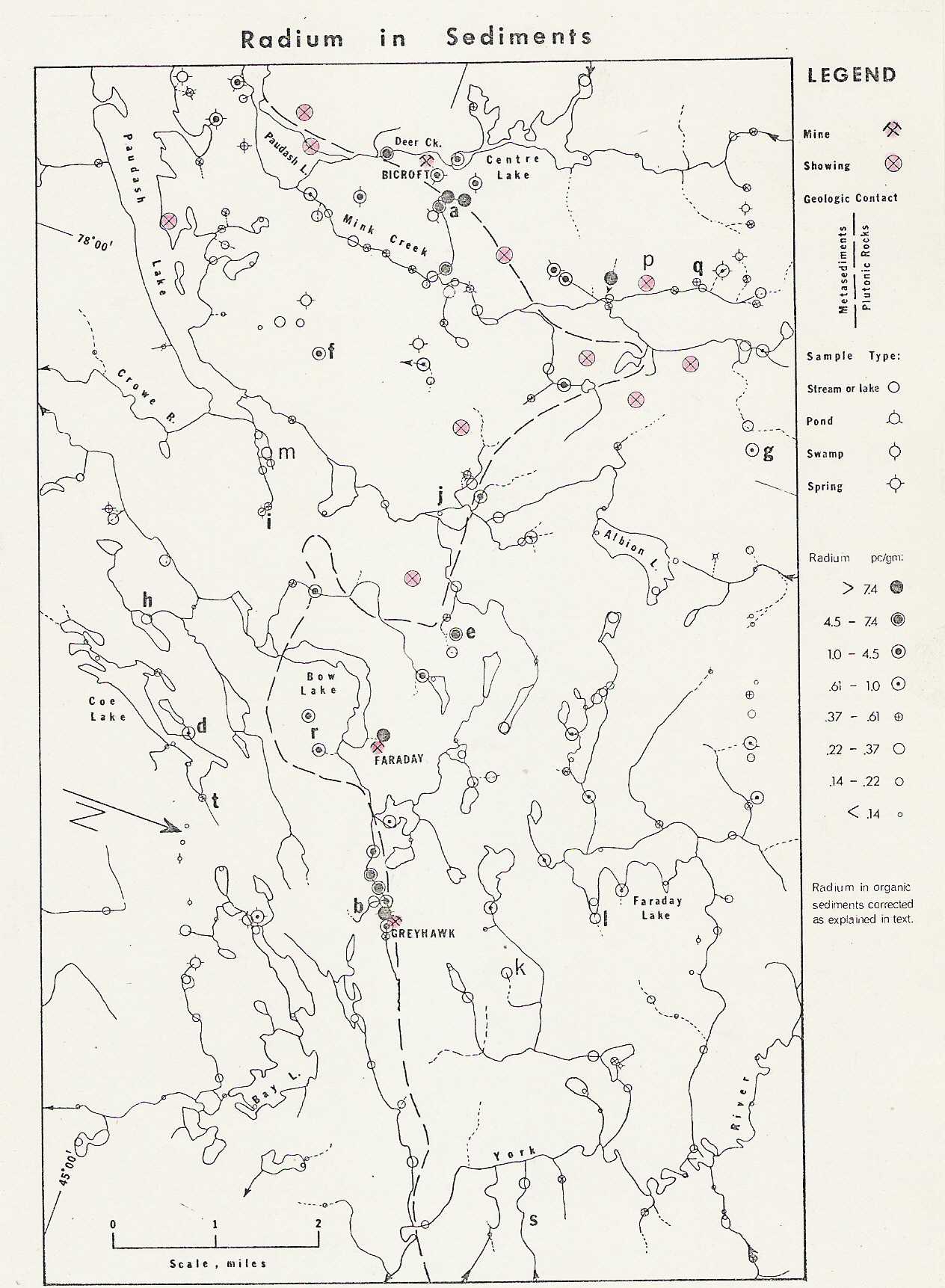 radium and radon in exploration for Bancroft uranium deposits